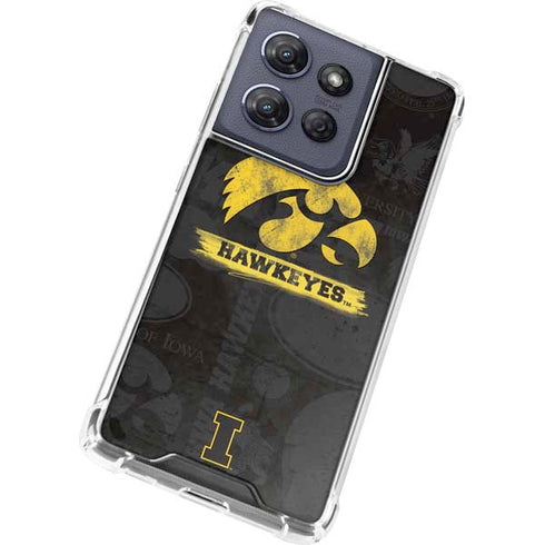 University of Iowa Hawkeyes Distressed Logo Moto G Play 5G (2025) Clear Case